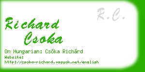 richard csoka business card