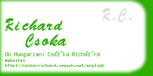 richard csoka business card